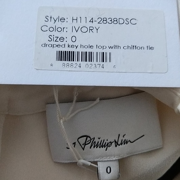 3.1 Phillip Lim Draped Key Hole Top w/ Chiffon Tie - Picture 3 of 3